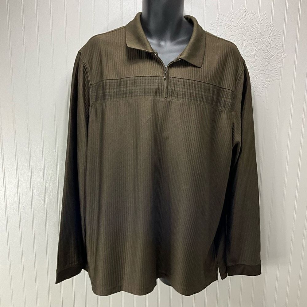HAGGAR 1/4 Zip Long Sleeve Shirt